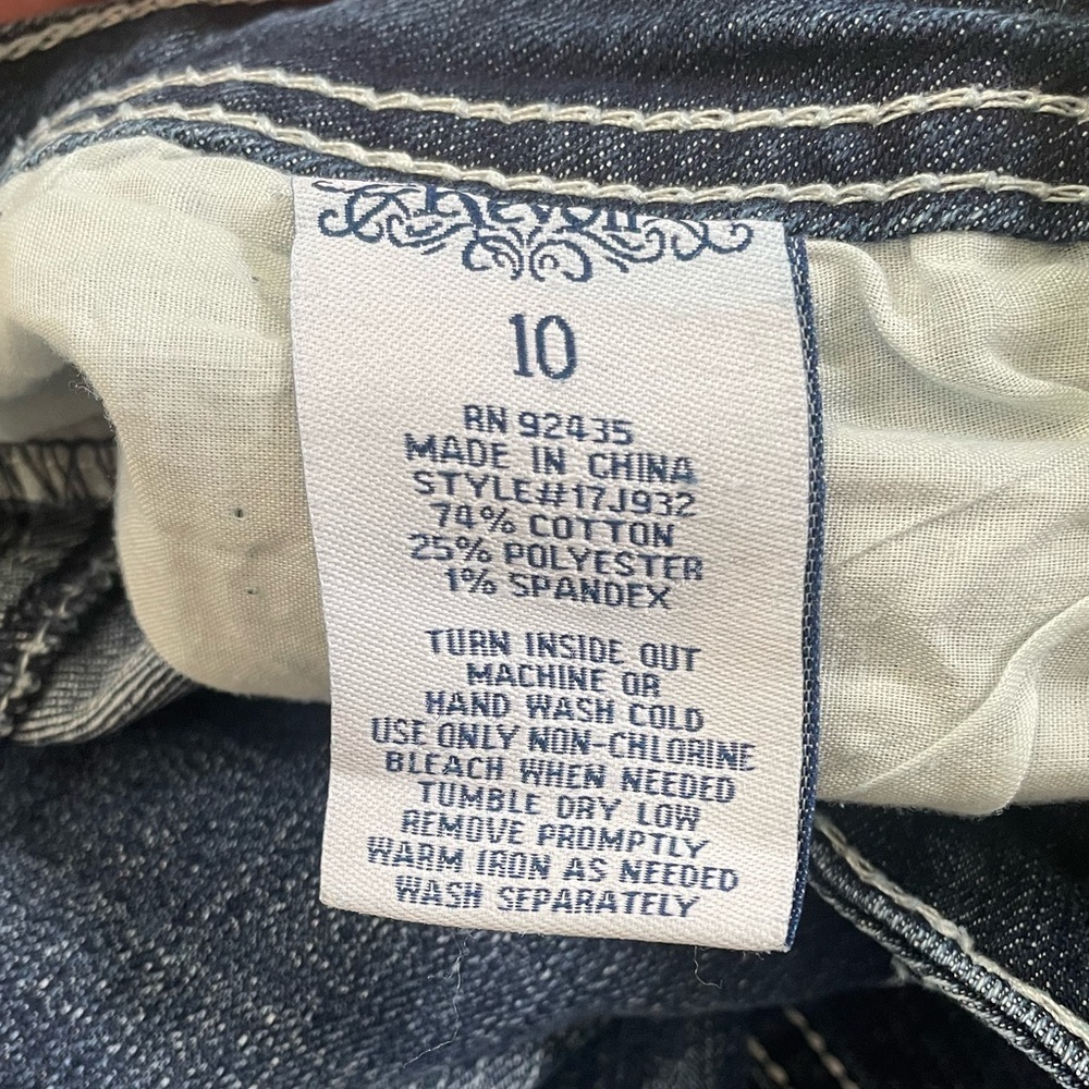 Revolt Vintage Embroidered Butterfly Beaded  Blue Jean Bootcut Size 10 Y2K - Picture 6 of 8